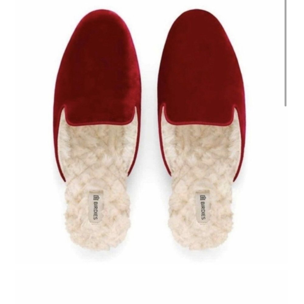 Birdies RedVelvet Faux Fur Phoebe Slide Shoes Slippers - Womens 7